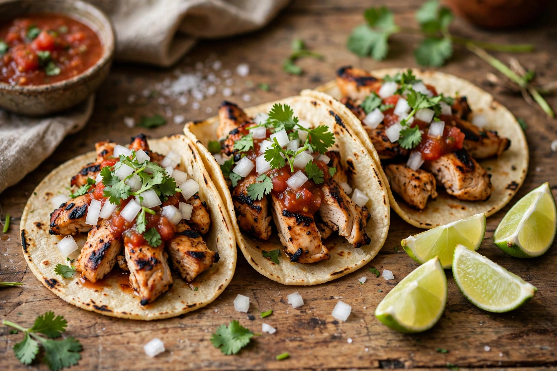 Grilled chicken tacos